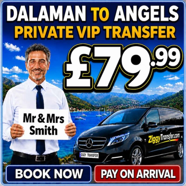 Taxi from Dalaman Airport to Angel’s Marmaris Hotel